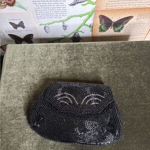 Vintage beaded belt bag/ coin purse